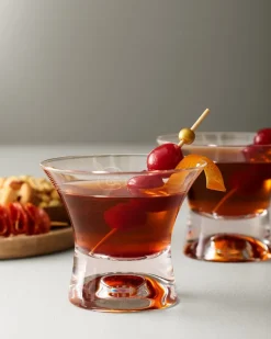 Tommy Bahama Crystal Manhattan Glasses- Drinkware & Bar