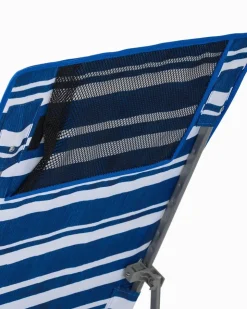 Tommy Bahama Pineapple Stripe Highboy Chair with Shade- Outdoor Chairs|Beach Chairs
