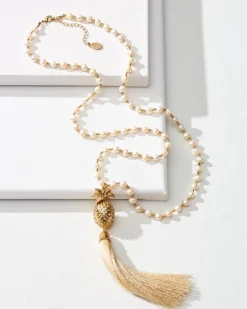 Tommy Bahama Tropical Blooms Tassel Necklace-Women Jewelry
