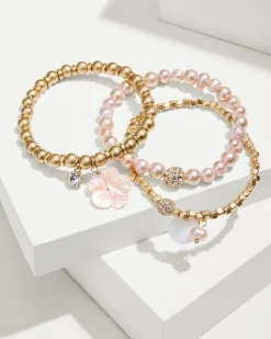 Tommy Bahama Tropical Blooms Stretch Charm Bracelet Set-Women Jewelry