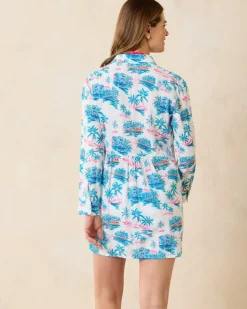 Tommy Bahama Tropical Oasis Boyfriend Beach Shirt-Women Beach Coverups