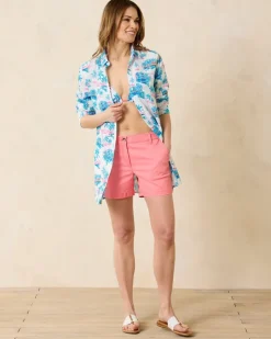 Tommy Bahama Tropical Oasis Boyfriend Beach Shirt-Women Beach Coverups
