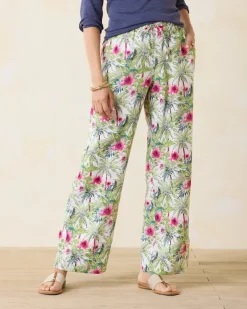 Tommy Bahama Two Palms Coastal Palms High-Rise Linen Easy Pants-Women Pants & Crops