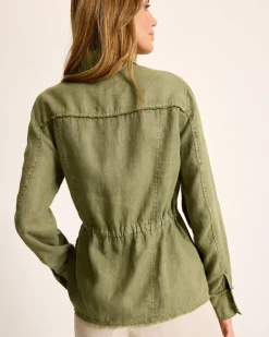 Tommy Bahama Two Palms Linen Raw-Edge Utility Jacket-Women Jackets