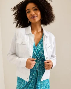 Tommy Bahama Two Palms Shimmer Linen Jacket-Women Jackets
