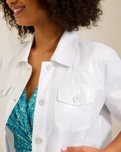 Tommy Bahama Two Palms Shimmer Linen Jacket-Women Jackets