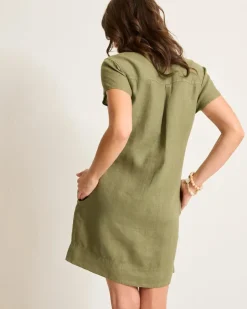 Tommy Bahama Two Palms Short-Sleeve Linen Collared Dress-Women Dresses