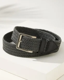 Tommy Bahama Two-Tone Stretch Webbed Belt- Belts