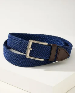 Tommy Bahama Two-Tone Stretch Webbed Belt- Belts