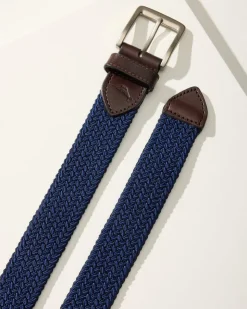 Tommy Bahama Two-Tone Stretch Webbed Belt- Belts