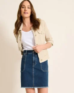 Tommy Bahama Utility Denim Skirt-Women Skirts