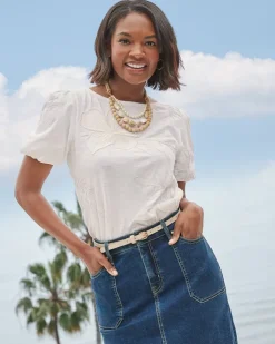 Tommy Bahama Utility Denim Skirt-Women Skirts