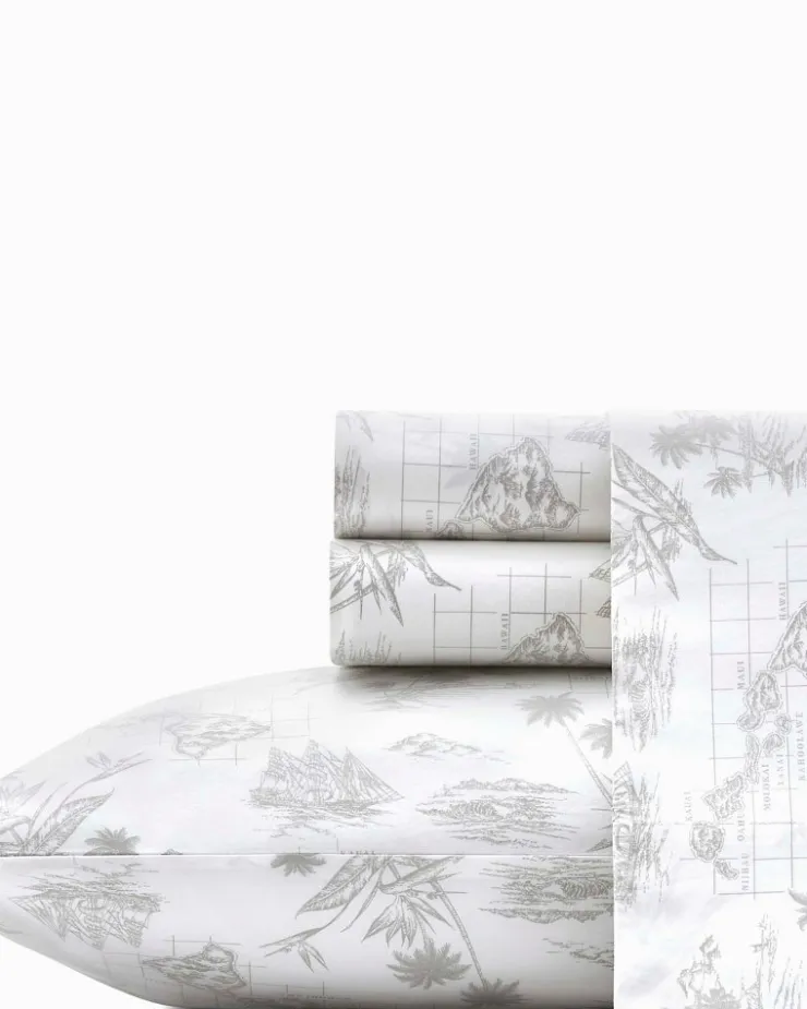 Tommy Bahama Vintage Map Sheet Set, King- Sheet Sets & Bedskirts