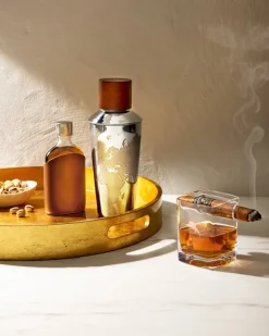 Tommy Bahama Viski® Parker Leather Flask- Drinkware & Bar