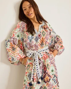Tommy Bahama Vista Cove Long-Sleeve Midi Dress-Women Dresses