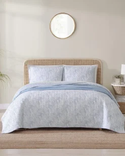 Tommy Bahama Water Leaves 2-Piece Twin Quilt Set- Quilts & Blankets