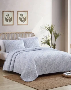 Tommy Bahama Water Leaves 2-Piece Twin Quilt Set- Quilts & Blankets