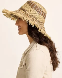 Tommy Bahama Waverly Frayed Edge Raffia Sun Hat-Women Hats & Caps