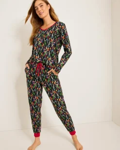 Tommy Bahama Women's Holiday Parrot V-Neck & Pants Family Pajama Set-Women Sleepwear