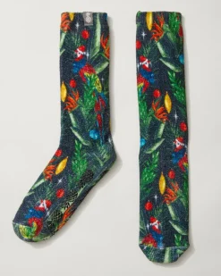 Tommy Bahama Women's Island Soft® Holiday Parrot Socks-Women Sleepwear