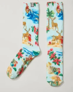Tommy Bahama Women's Island Soft® Holiday Santa Socks-Women Sleepwear