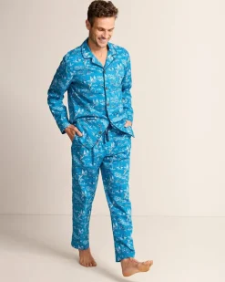 Tommy Bahama Woven Long Sleeve & Pants Pajama Set- Loungewear & Pajamas