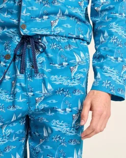 Tommy Bahama Woven Long Sleeve & Pants Pajama Set- Loungewear & Pajamas